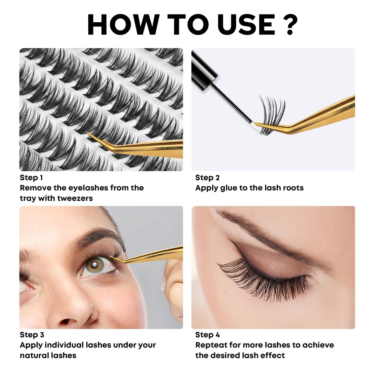WONSIS Individual Lashes in a beauty setup with makeup products