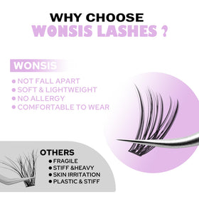 WONSIS Individual Lashes packaging with 8-16mm length details