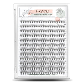 WONSIS Lash Clusters 240 pcs front view with mixed lengths