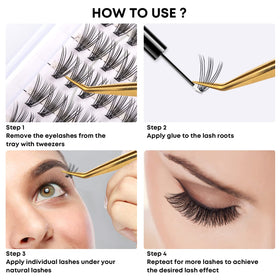 WONSIS Lash Clusters applied on model's eyes