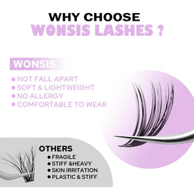 WONSIS lash clusters packaging with 280 pieces