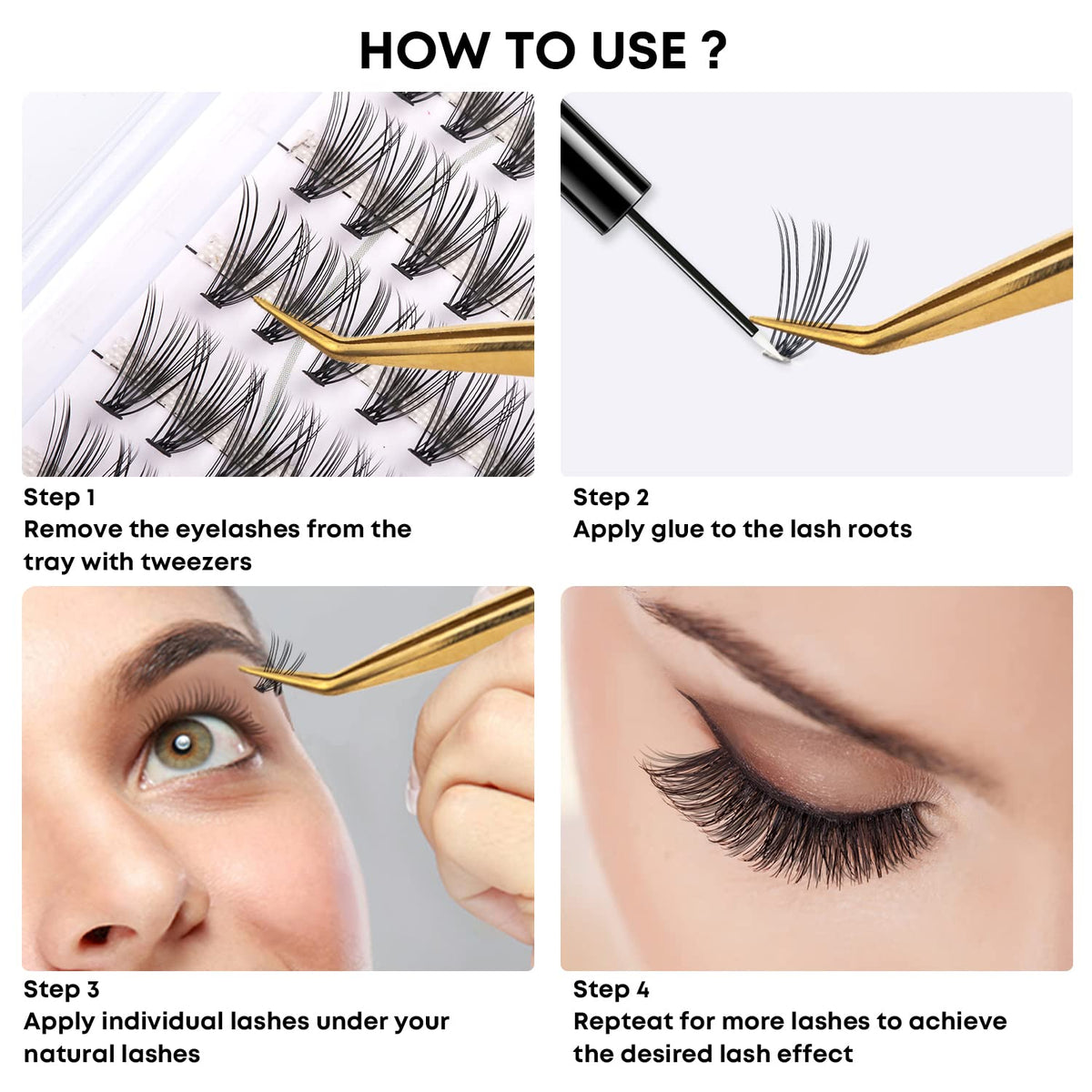 WONSIS lashes applied on model's eyes