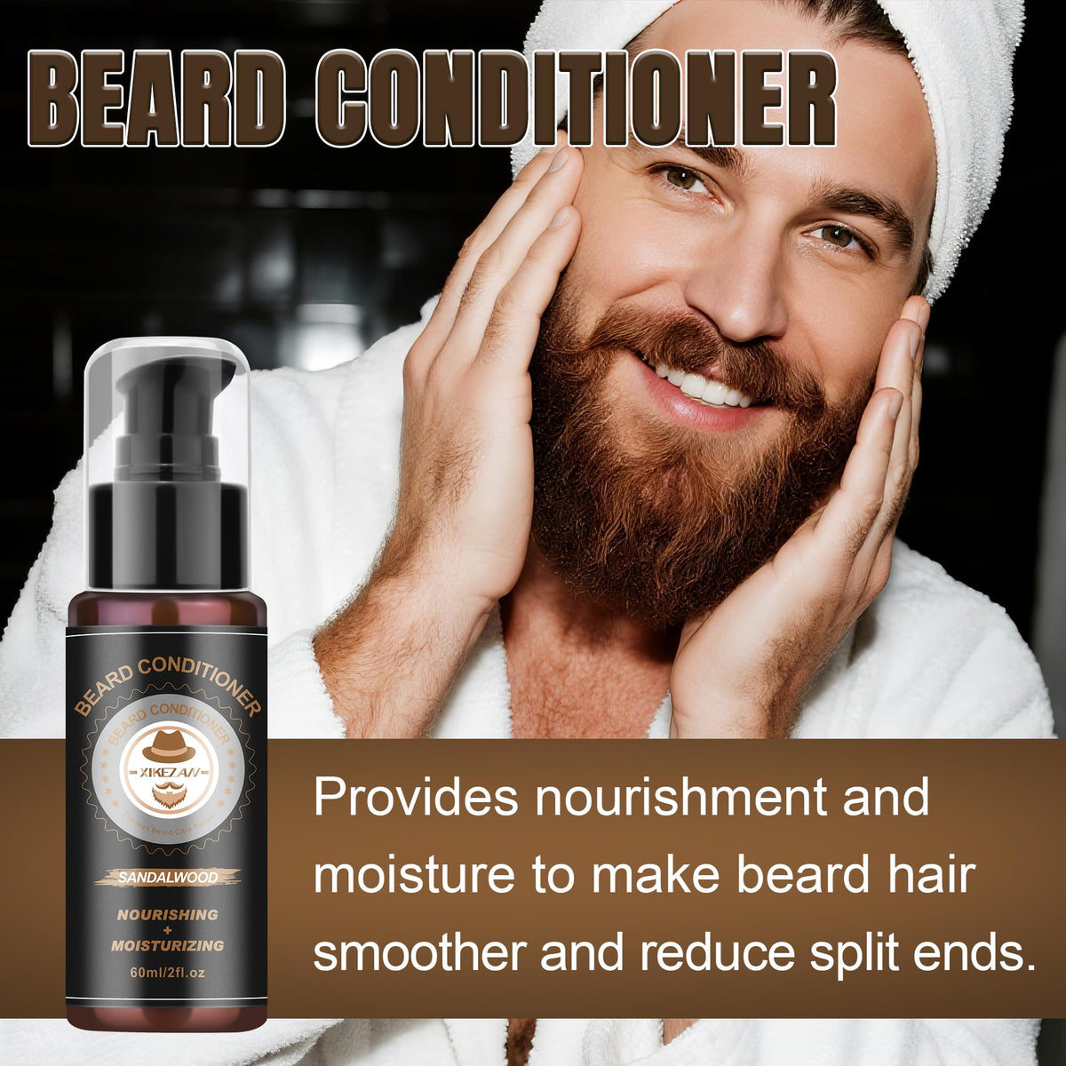 Wooden beard comb and boar bristle brush from XIKEZAN