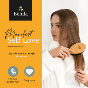 Wooden comb included in Belula hair brush set