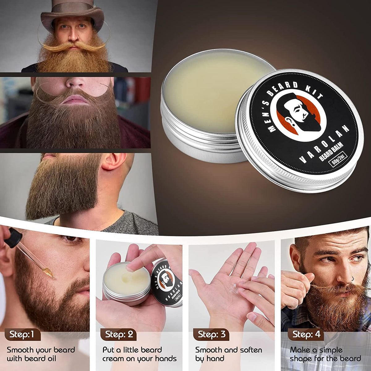 Wooden comb included in Varolan Beard Care Kit