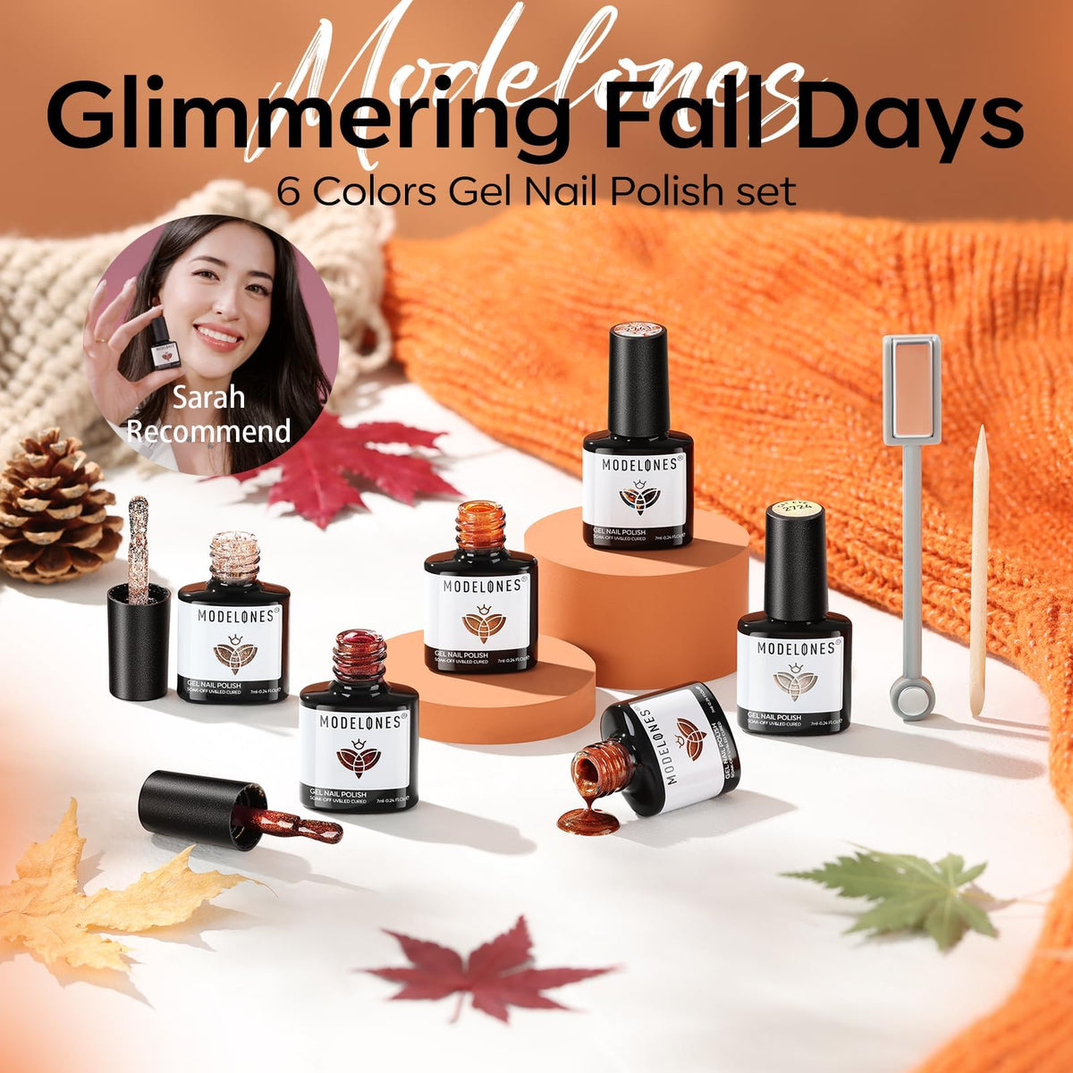 Wooden stick for adjusting glitter in modelones Gel Nail Polish Set