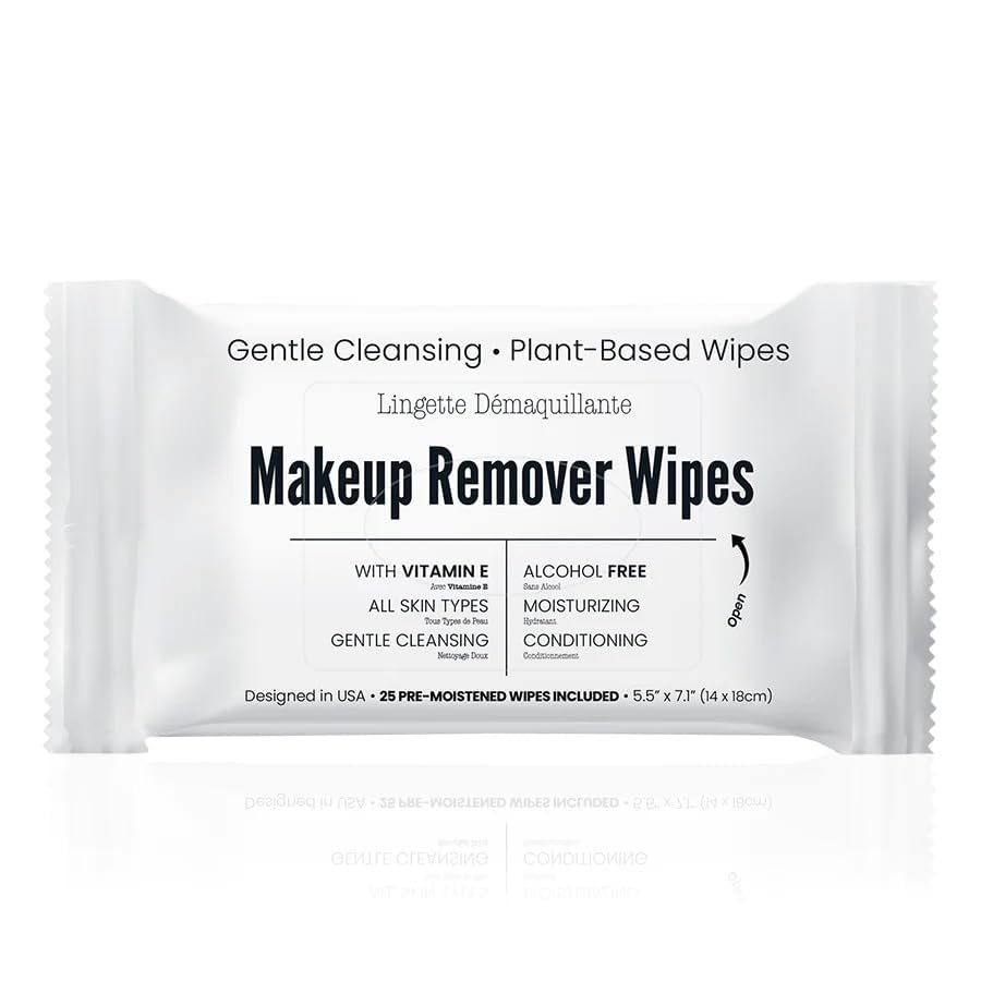 World Amenities Makeup Remover Wipes front view with packaging