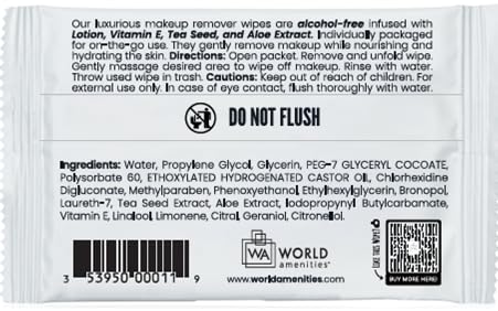 World Amenities Makeup Remover Wipes lifestyle setting