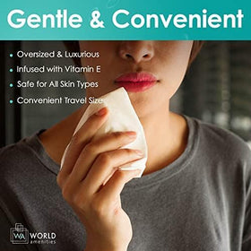World Amenities Makeup Remover Wipes showing wipes texture