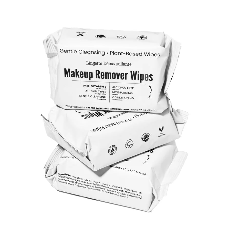 World Amenities Makeup Remover Wipes with vitamin E detail