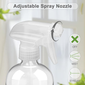 Worldgsb 16 oz glass spray bottle side view with adjustable nozzle