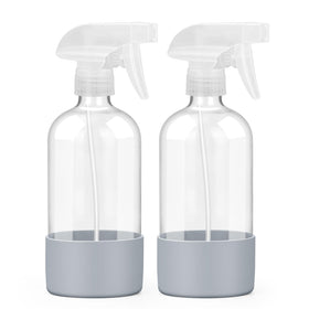 Worldgsb 16 oz glass spray bottle with silicone sleeve front view