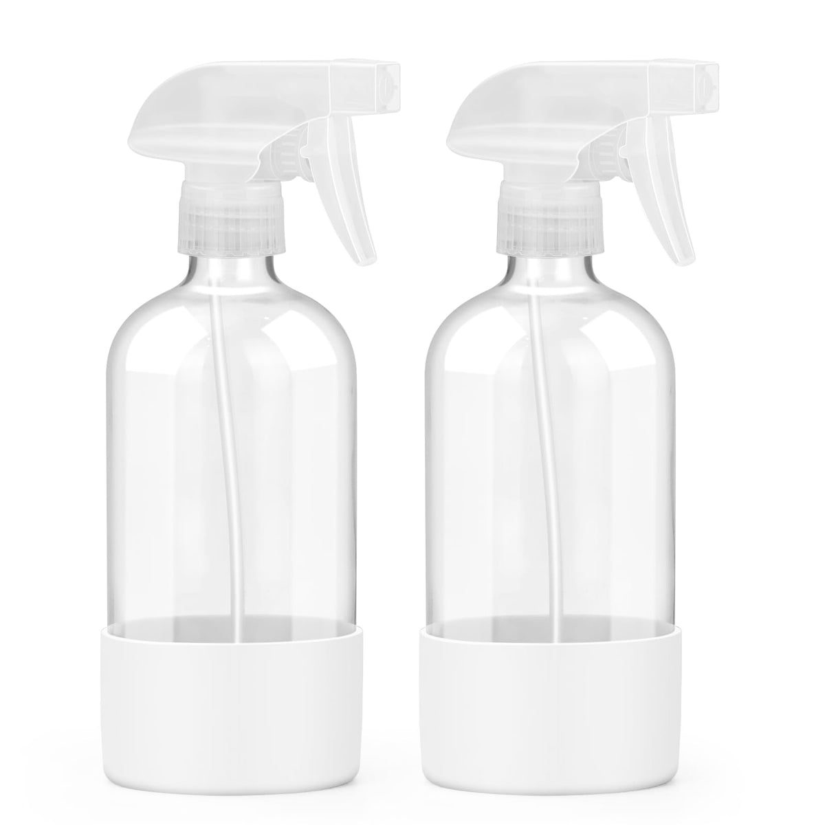 Worldgsb 16 oz glass spray bottle with silicone sleeve front view