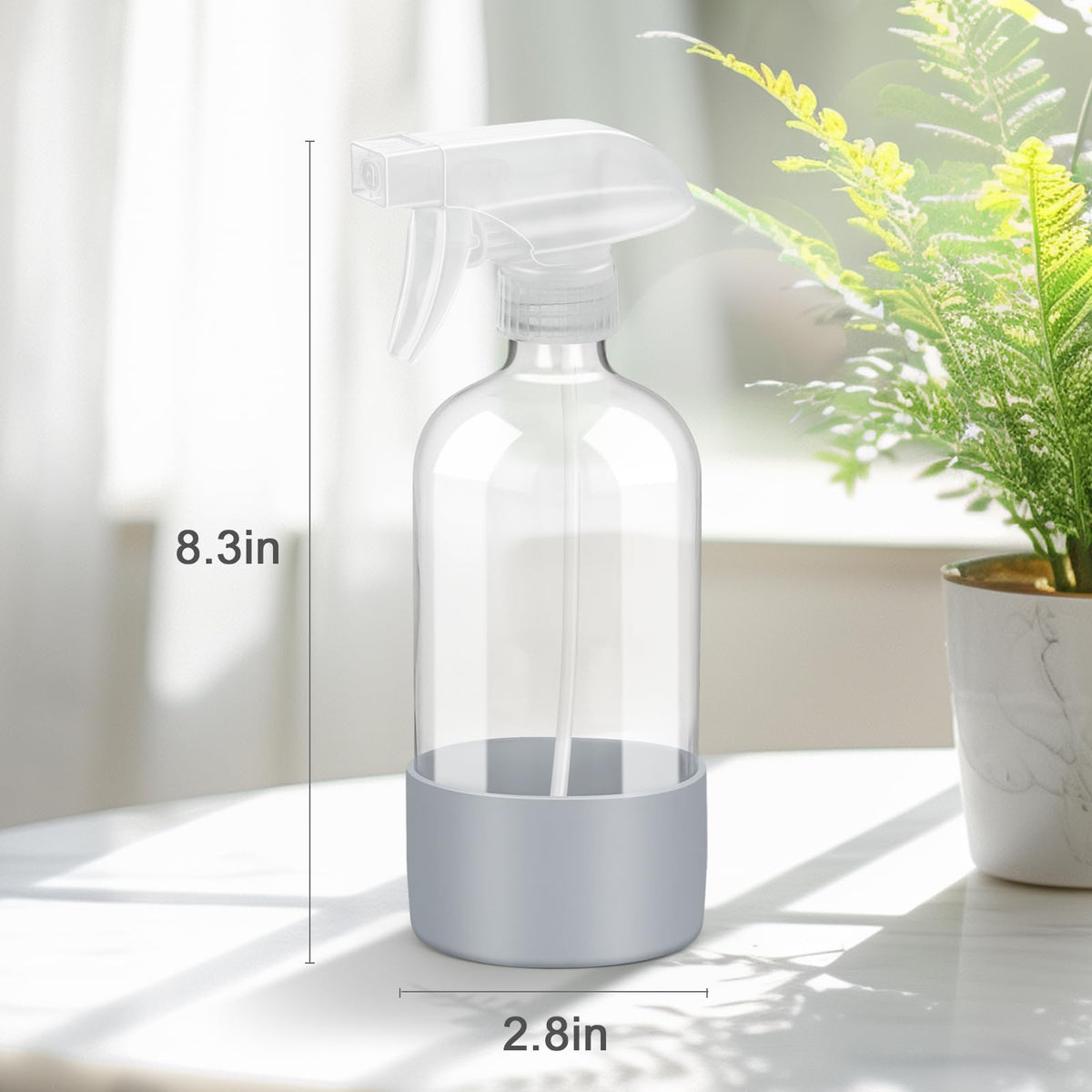 Worldgsb 16 oz glass spray bottle with wide-mouth opening for easy refilling
