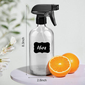 Worldgsb 16oz glass spray bottle with black label