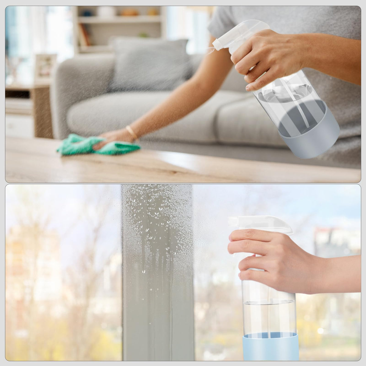 Worldgsb Glass Spray Bottle 16 oz clear view of liquid levels