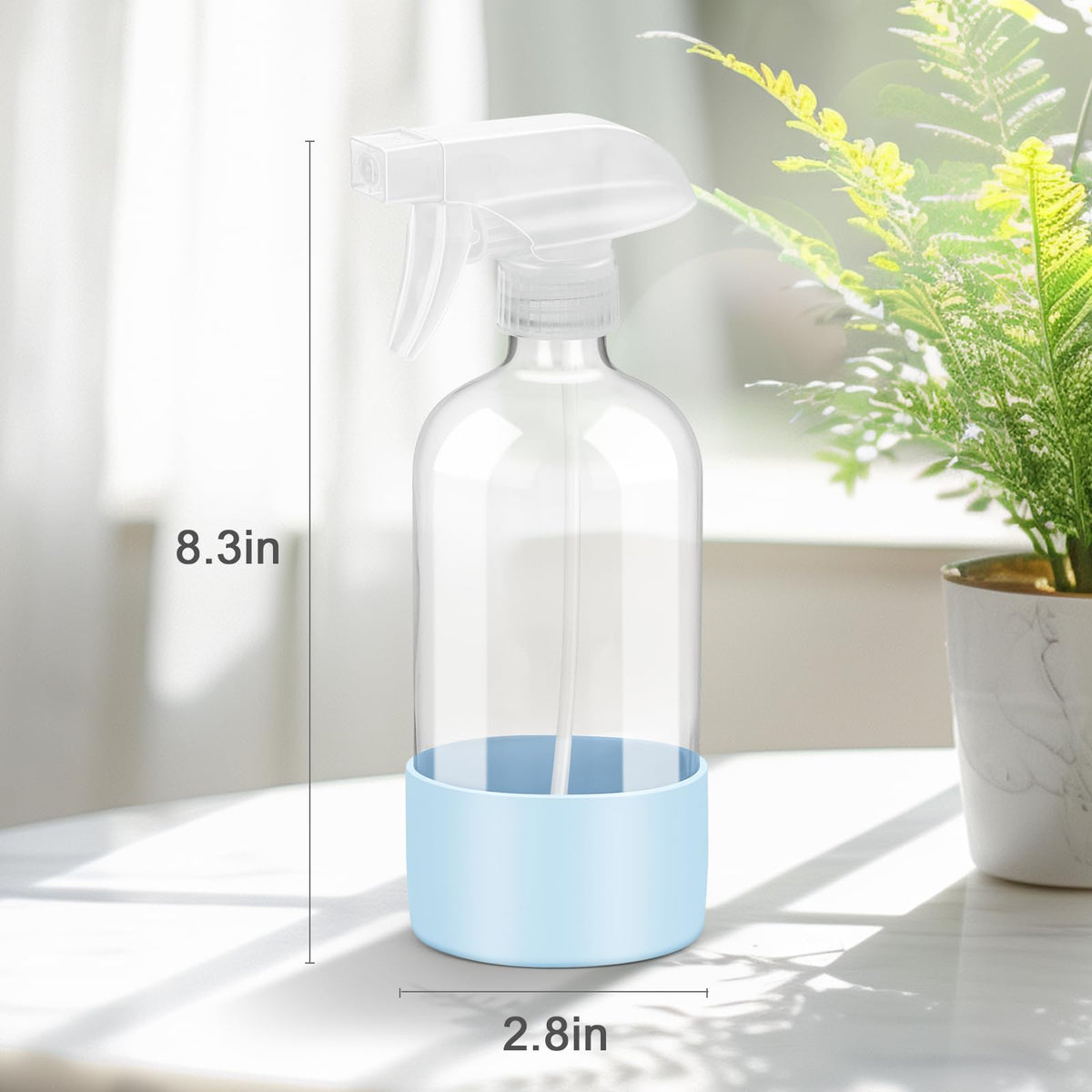 Worldgsb Glass Spray Bottle 16 oz wide mouth opening for easy refilling