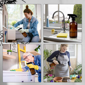 Worldgsb glass spray bottle with black cap and label
