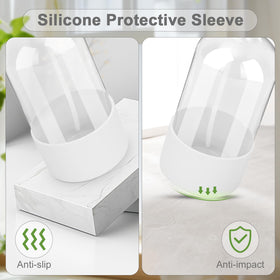 Worldgsb glass spray bottle with silicone sleeve in a garden setting