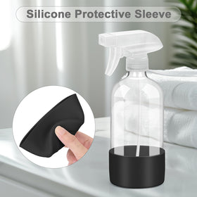 Worldgsb Glass Spray Bottles 16 oz back view highlighting silicone sleeve