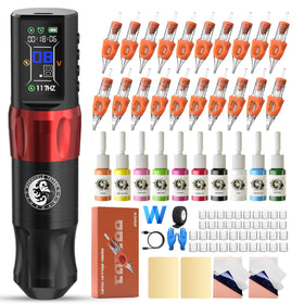 Wormhole Saros Wireless Tattoo Pen Kit complete set with machine and cartridges