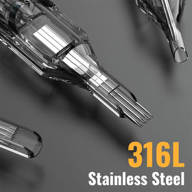 Wormhole Tattoo cartridge needles in light grey tubes