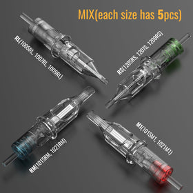 Wormhole Tattoo needles packaging with assorted sizes