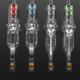 Wormhole Tattoo needles set ready for use with tattoo gun