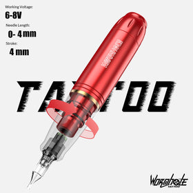 Wormhole tattoo pen close-up view with ergonomic design