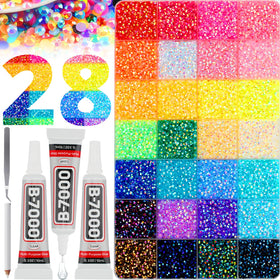 Worthofbest 40000 Pcs Rhinestone Kit with 28 vibrant colours