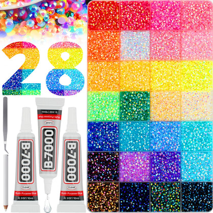 Worthofbest 40000 Pcs Rhinestone Kit with 28 vibrant colours