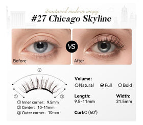 WOSADO Magnetic Eyelashes Chicago Skyline close-up