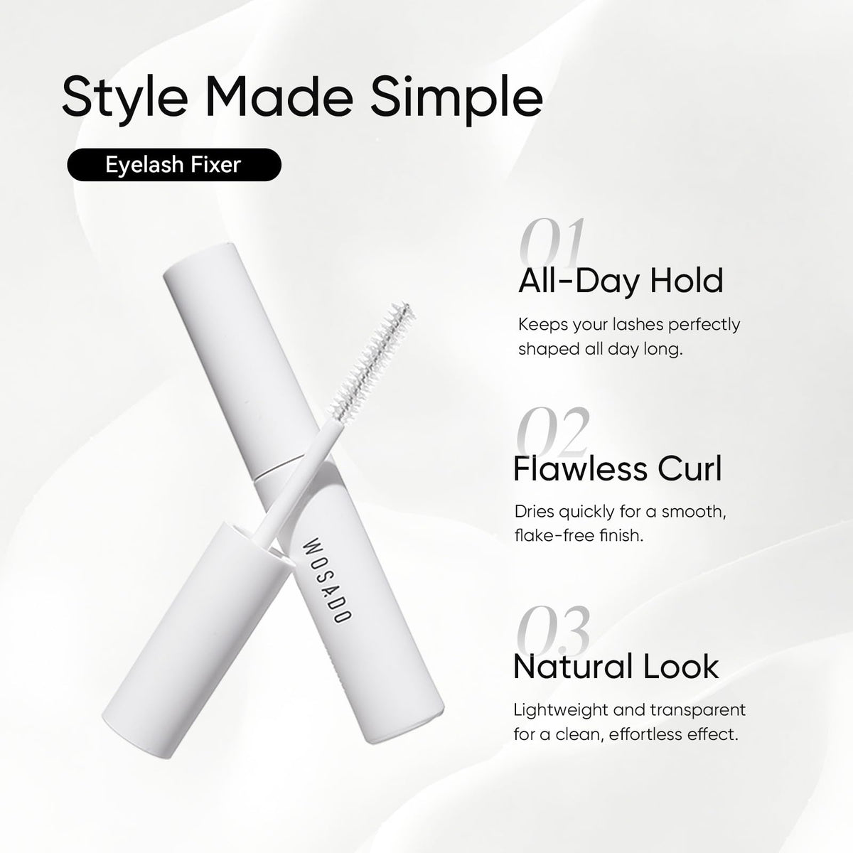 WOSADO Magnetic Eyelashes Fixer 2g Luxe applicator close-up