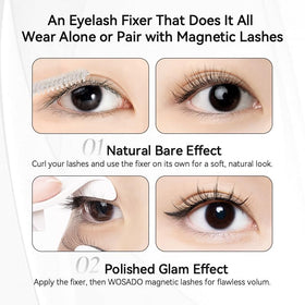 WOSADO Magnetic Eyelashes Fixer 2g Luxe in use with lashes