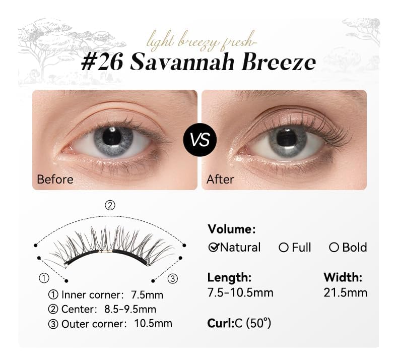 WOSADO Magnetic Eyelashes in natural light