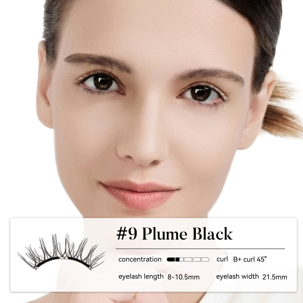 WOSADO magnetic eyelashes in natural makeup setting