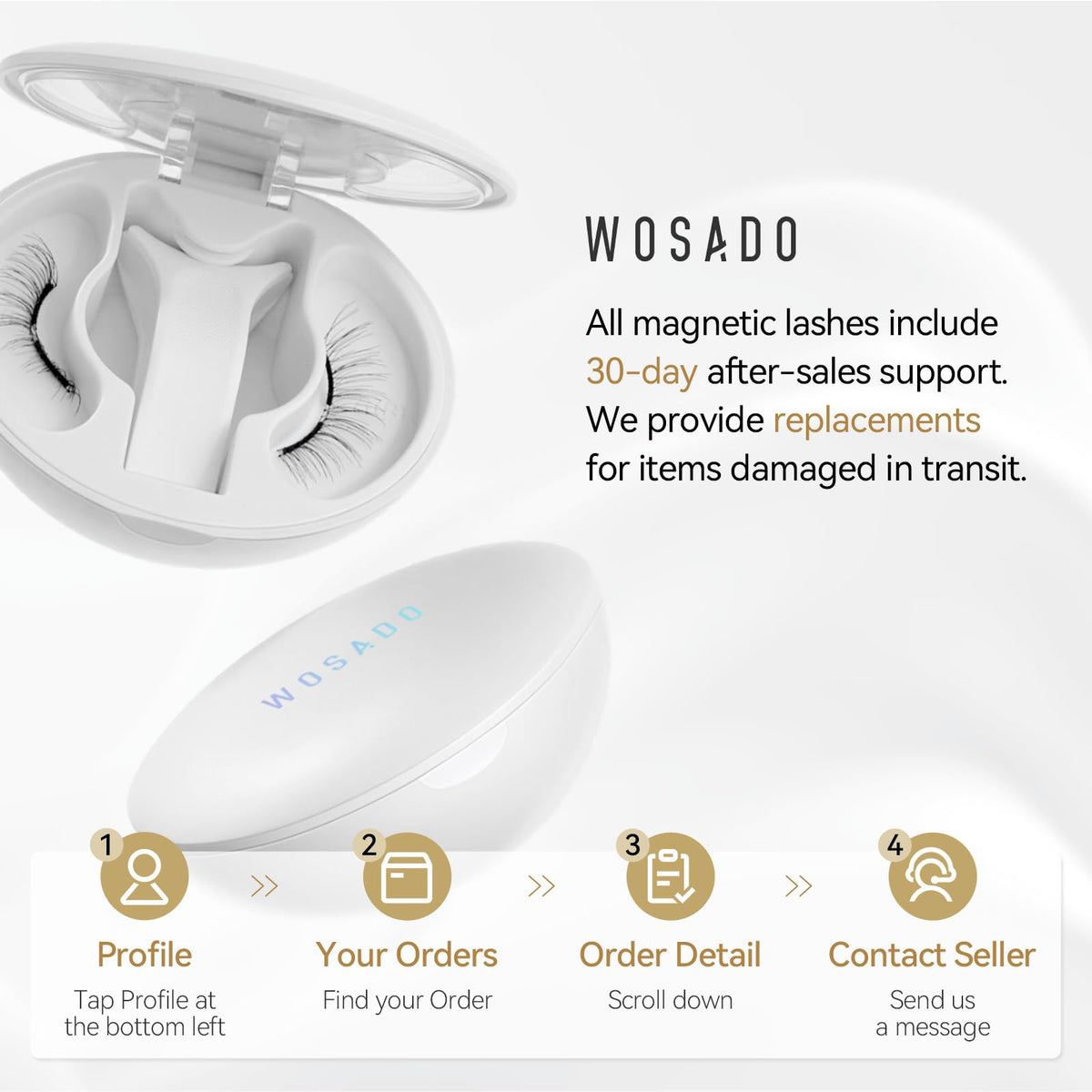 WOSADO Magnetic Eyelashes in packaging