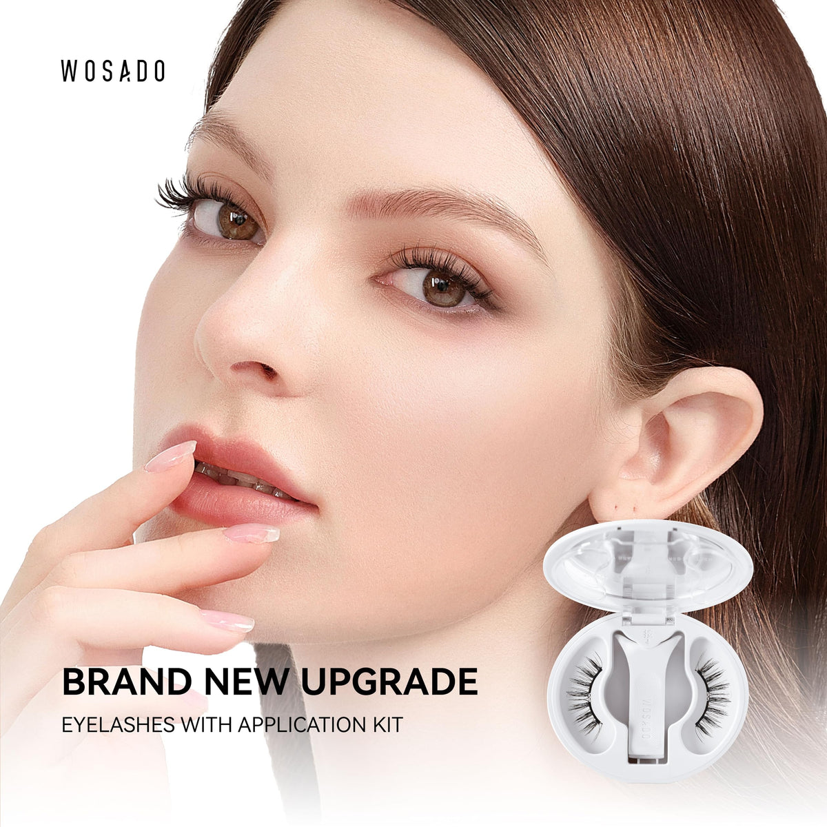WOSADO Magnetic Eyelashes on a model's eyes