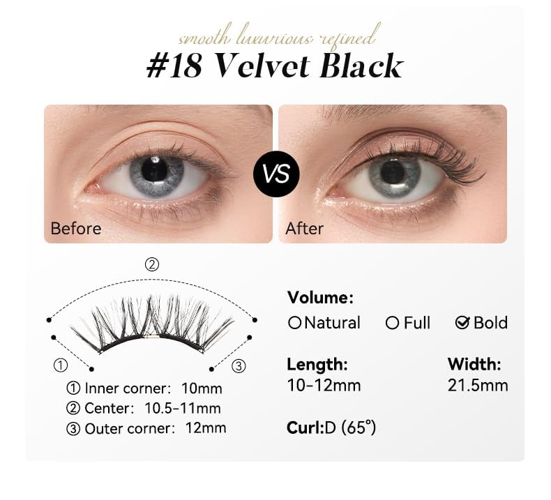 WOSADO Magnetic Eyelashes showing lightweight design