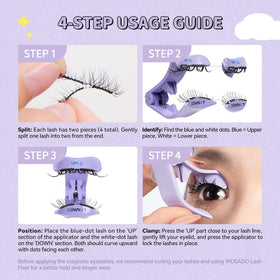 WOSADO magnetic eyelashes with applicator on a vanity table