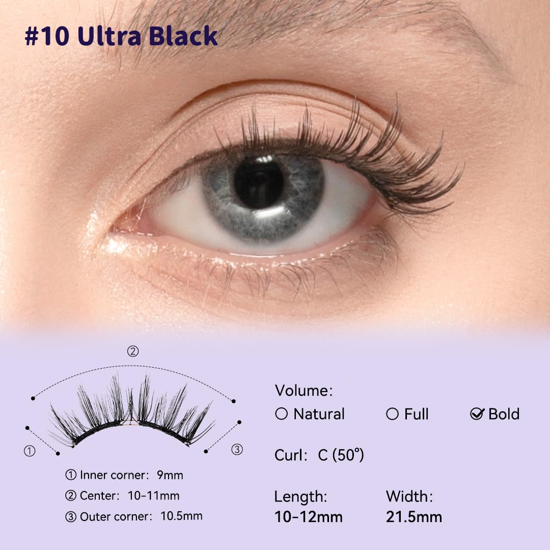 WOSADO Soft Magnetic Eyelashes Kit No.10 Ultra Black on model