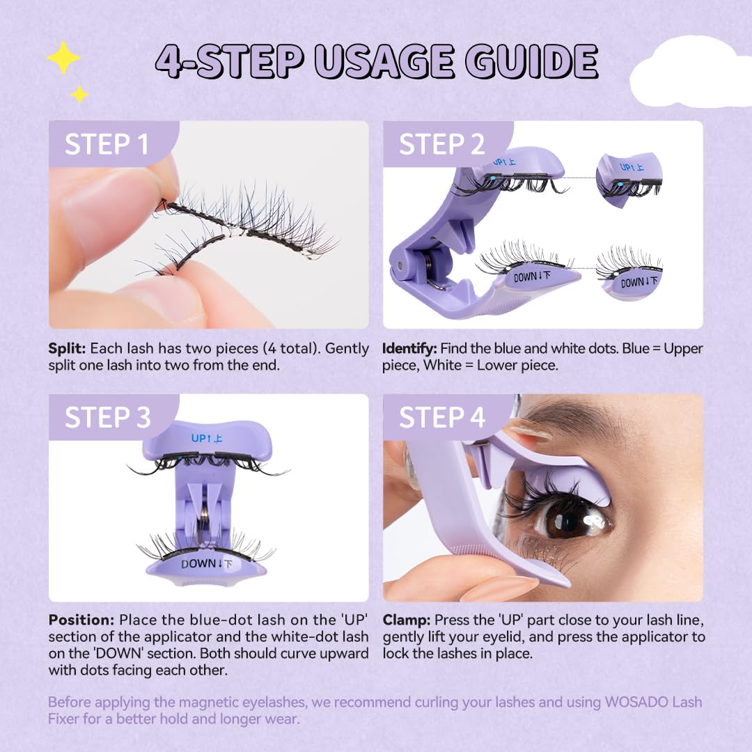 WOSADO Soft Magnetic Eyelashes Kit No.14 Frost Black detailed view
