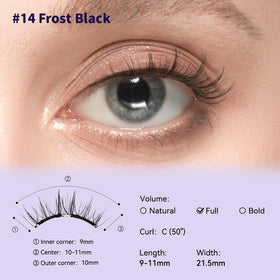 WOSADO Soft Magnetic Eyelashes No.14 Frost Black on model's eyes