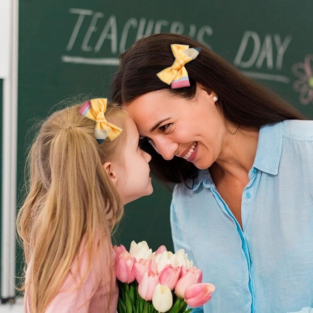 WOVOWOVO Pencil Hair Clips worn by a girl in a classroom