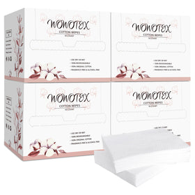 WOWOTEX 100% Cotton Disposable Face Towels package front view