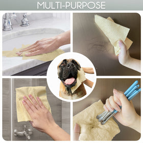 WOWOTEX Bamboo Rayon Disposable Face Towels in a travel setting