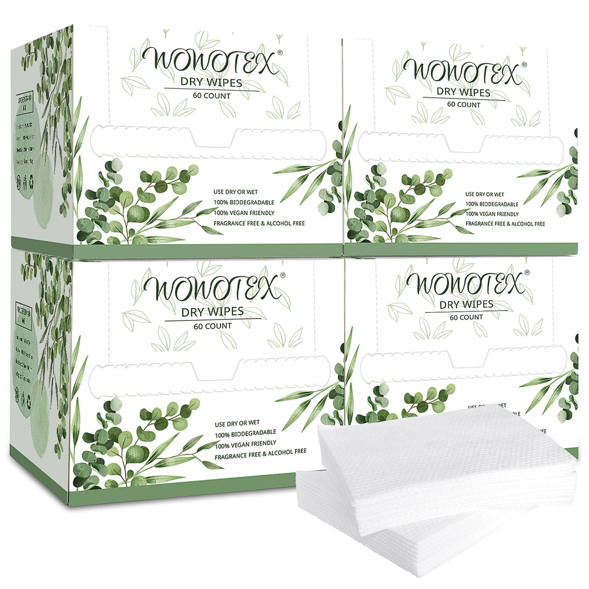 WOWOTEX Disposable Face Towel Biodegradable front view