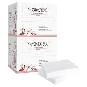 WOWOTEX disposable face towels 10x12 inches packaging front view