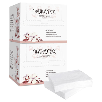 WOWOTEX disposable face towels 10x12 inches packaging front view