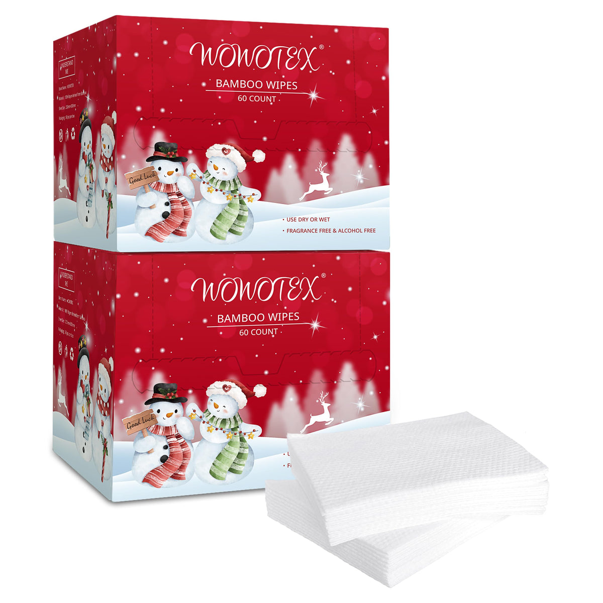 WOWOTEX Disposable Face Towels 120 Count front view